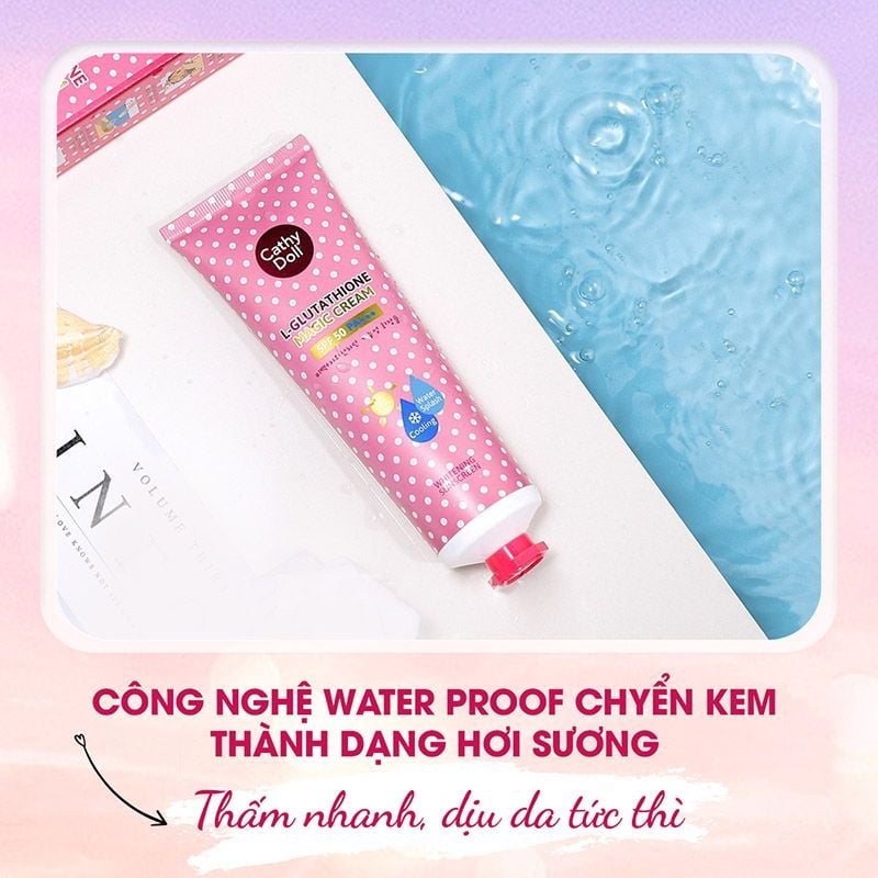 Kem Chống Nắng Cathy Doll Hỗ Trợ Dưỡng Trắng Da L-Glutathione Magic Cream SPF50 PA+++