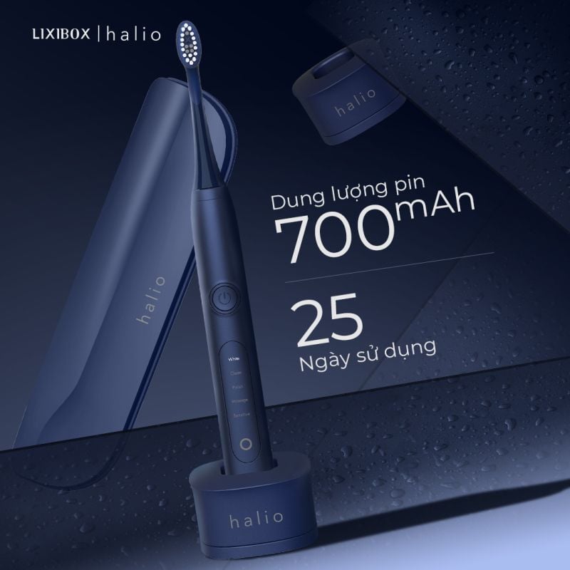 Bàn Chải Điện Halio Sonic Whitening Electric Toothbrush Midnight Blue