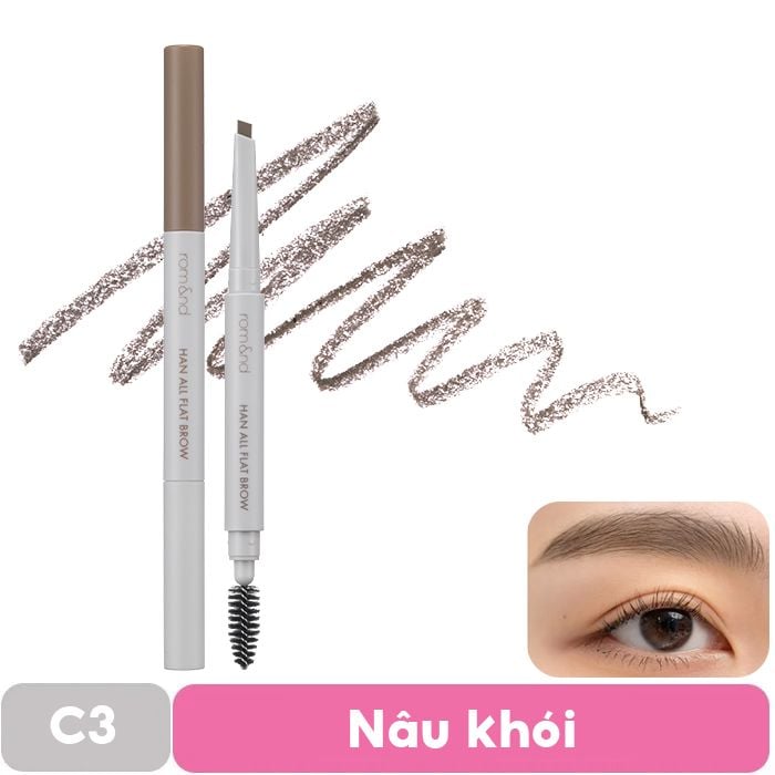 Chì Kẻ Mày Ngang Cho Chân Mày Sắc Nét, Lâu Trôi Romand Han All Flat Brow - Han All Line 0.17g