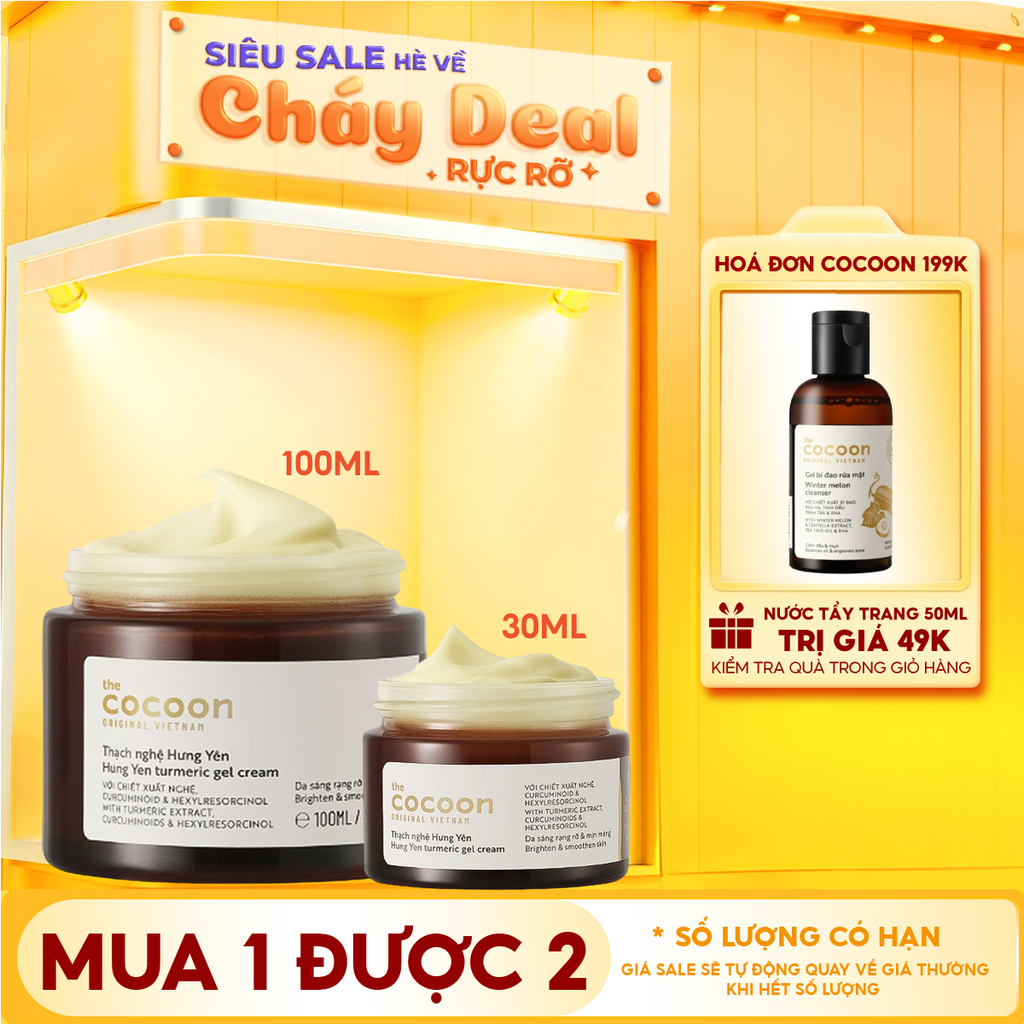 Kem Dưỡng Ẩm Cocoon Làm Sáng Da Dạng Thạch Từ Nghệ Hưng Yên Hung Yen Turmeric Gel Cream