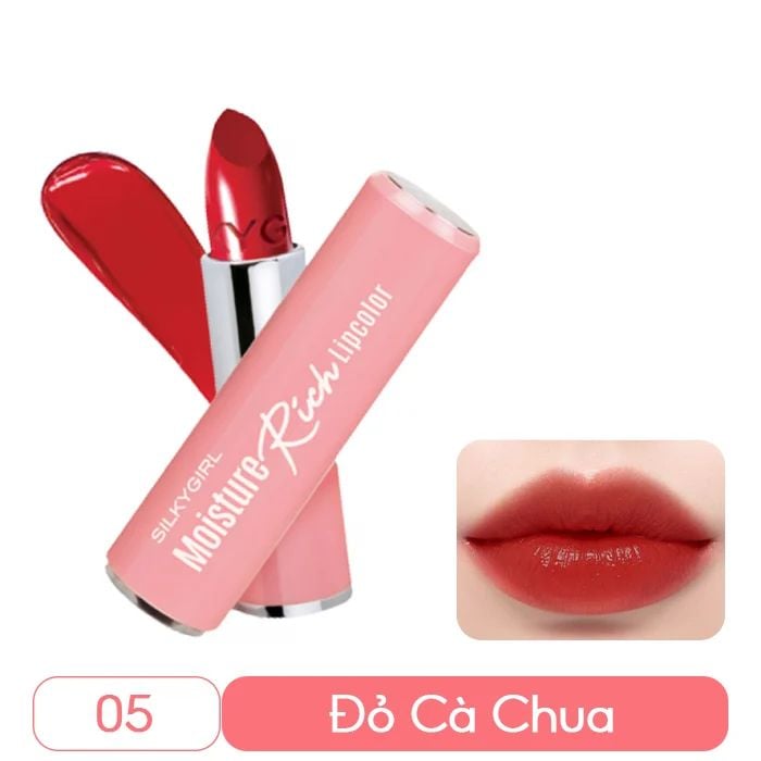 Son Thỏi Màu Có Dưỡng, Dưỡng Ẩm Môi Mềm Mại Silkygirl Moisture Rich Lipcolor 3.2g