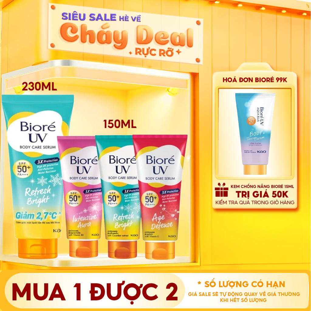 Serum Dưỡng Thể Chống Nắng Bioré Kháng Bụi UV Anti-Pollution Body Care SPF50+/PA+++