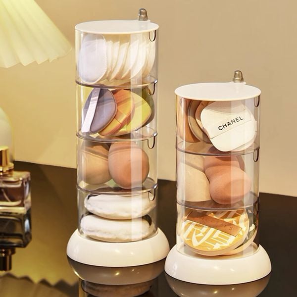  [NHẬP KHẨU] Hộp Đựng Trang Sức, Phụ Kiện TOOLA Nhiều Tầng Xoay 360 Độ, Trong Suốt Đa Năng Accessories Storage Plastic Box 