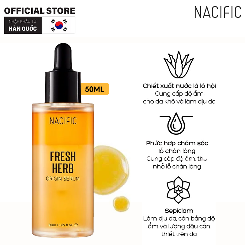 Serum NACIFIC Ngăn Ngừa Lão Hóa, Thu Nhỏ Lỗ Chân Lông Fresh Herb Origin Serum 50ml