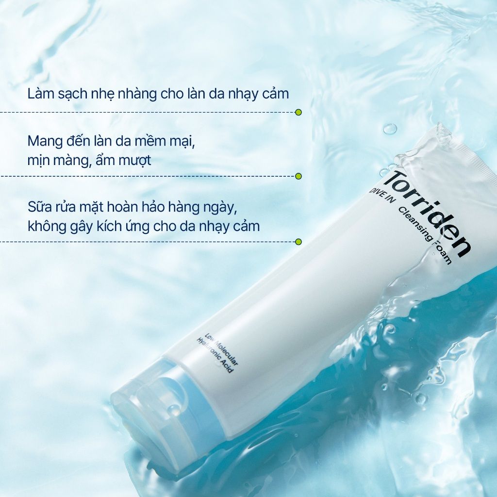 Sữa Rửa Mặt Tạo Bọt Torriden Dưỡng Ẩm Da Dive In Cleansing Foam 150ml
