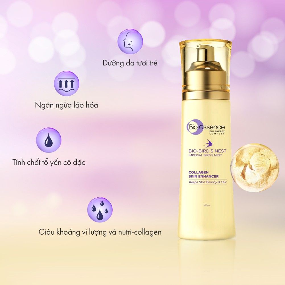 Nước Hoa Hồng Tinh Chất Tổ Yến Bio-essence Bio-Bird's Nest Collagen Skin Enhancer 100ml