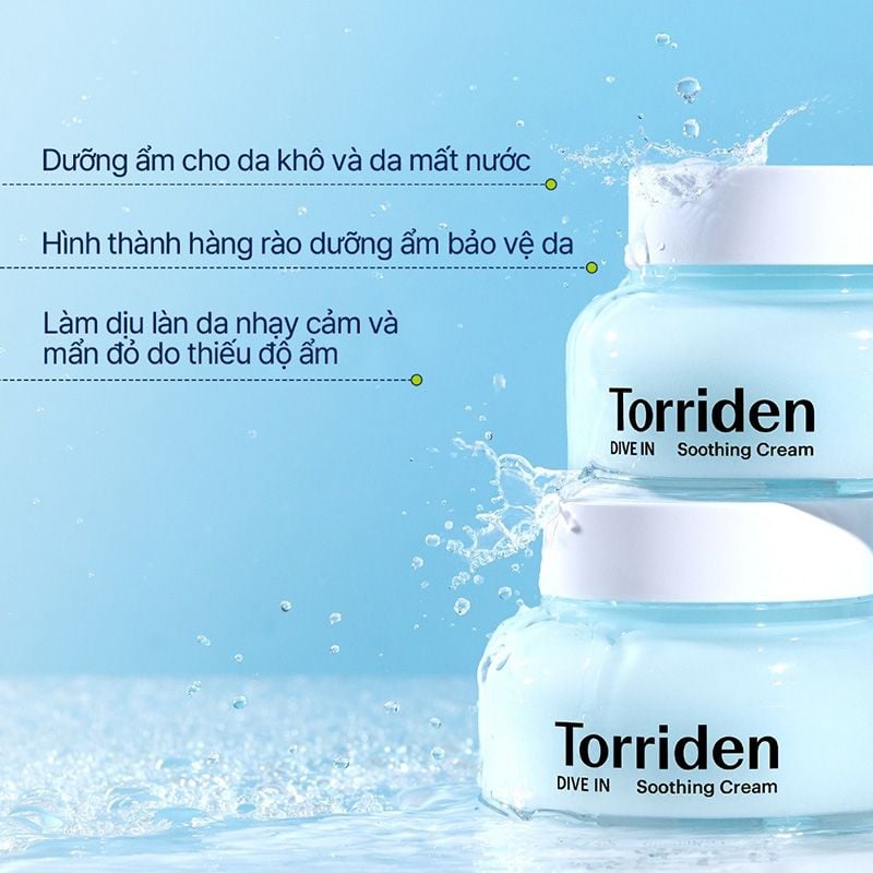 Kem Dưỡng Torriden Làm Dịu, Dưỡng Ẩm, Căng Mịn Da Dive-In Low Molecular Hyaluronic Acid Soothing Cream 100ml