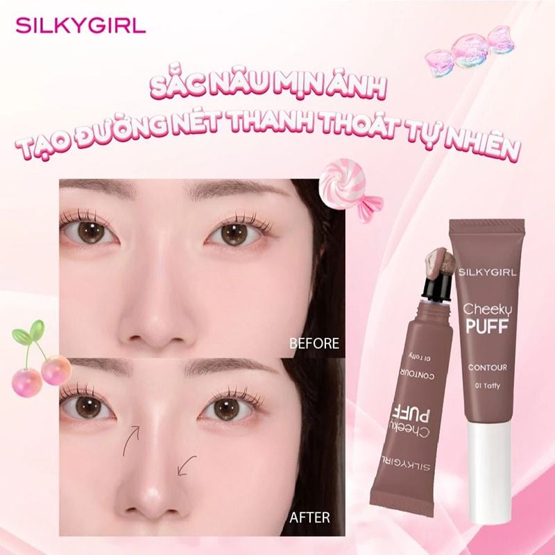 Tạo Khối Dạng Kem Silkygirl Cheeky Puff Contour #01 Taffy 6ml