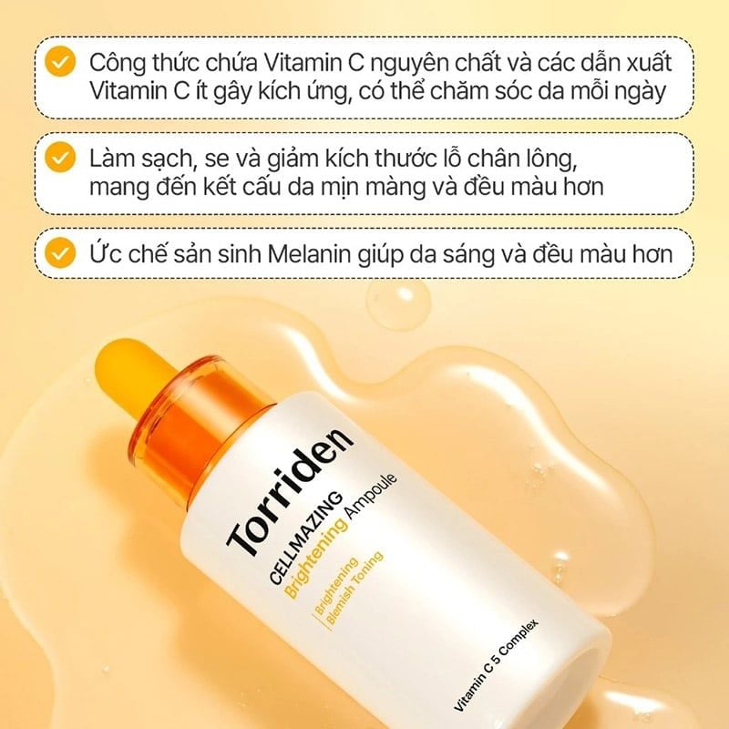Tinh Chất Torriden Vitamic C Sáng Mịn Da Cellmazing Brightening Ampoule 30ml