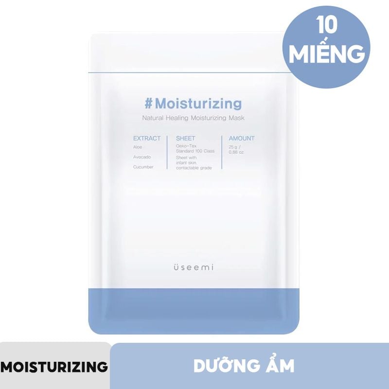 [4 GIẢI PHÁP] Mặt Nạ Giấy USEEMI Dưỡng Ẩm, Ngăn Lão Hóa, Làm Dịu Da Chiết Xuất Từ Thiên Nhiên Natural Healing Mask 25g