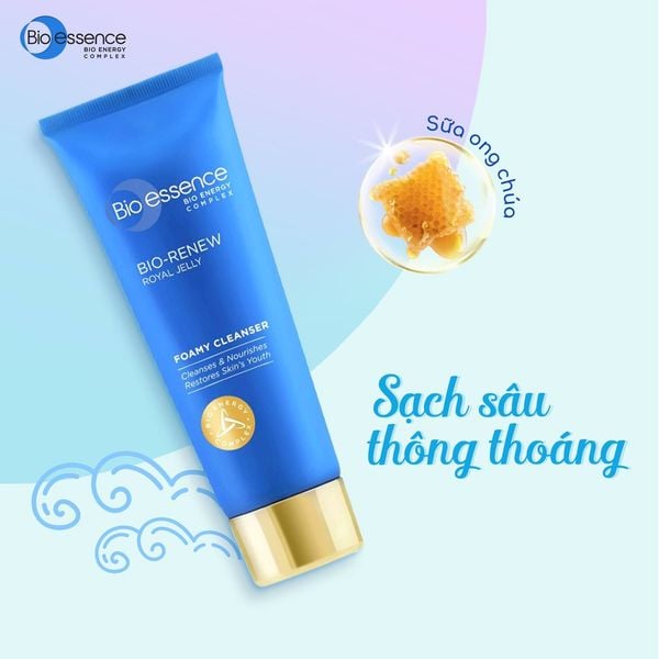  Sữa Rửa Mặt Tạo Bọt Bio-essence Bông Mịn Dành Cho Da Dầu Bio-Renew Foamy Cleanser 100g 