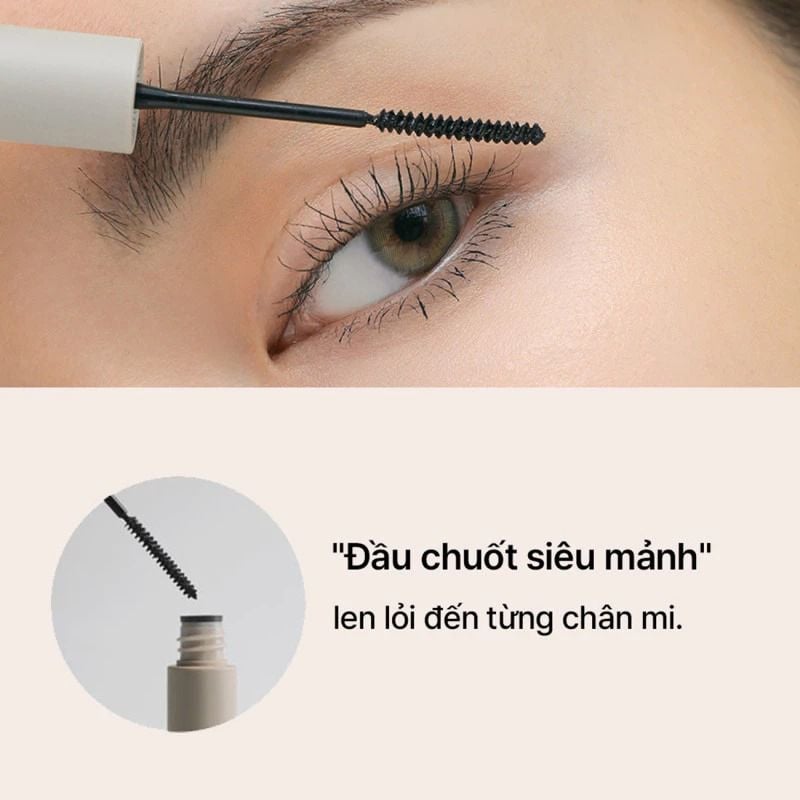 Mascara Siêu Mỏng Không Lem Trôi 3CE Super Slim Wpf Mascara #Black 3g