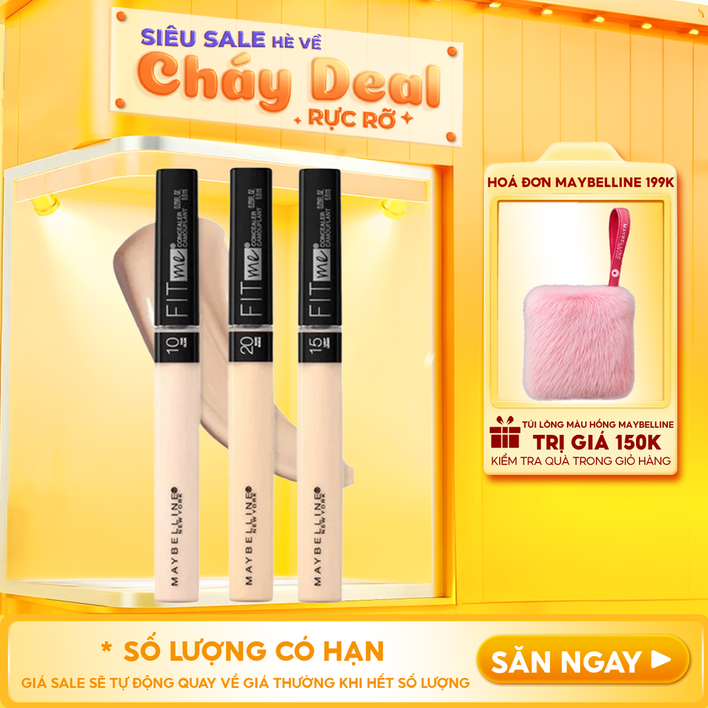Kem Che Khuyết Điểm Maybelline Mịn Lì Fit Me Concealer With Chamomile Extract 6.8ml