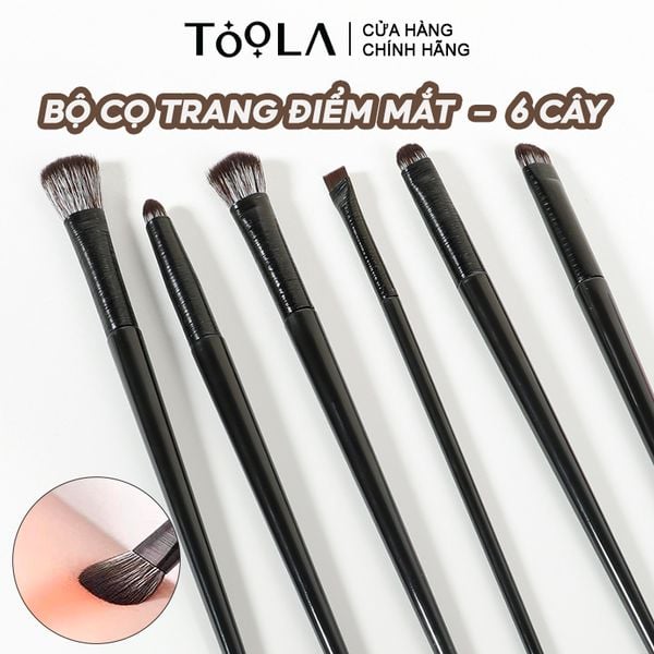  [NHẬP KHẨU] Bộ Cọ Trang Điểm Mắt 6 Cây TOOLA - TLA019 