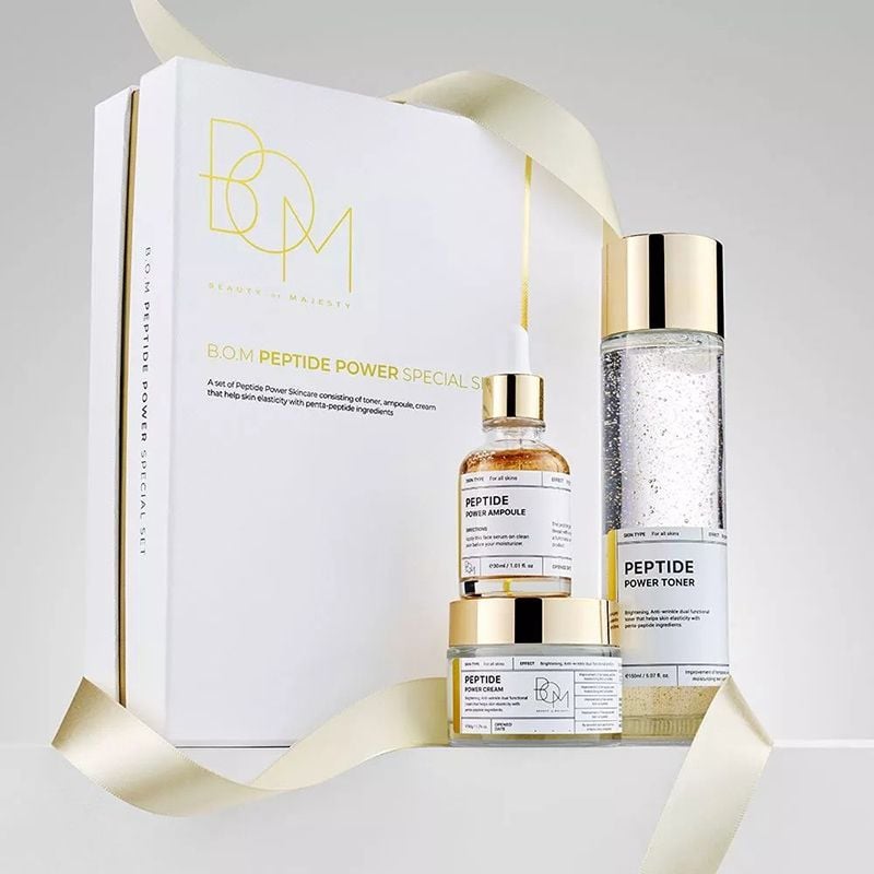 Serum B.O.M Chiết Xuất Vàng 24K Hỗ Trợ Làm Sáng Da Peptide Power Ampoule 30ml