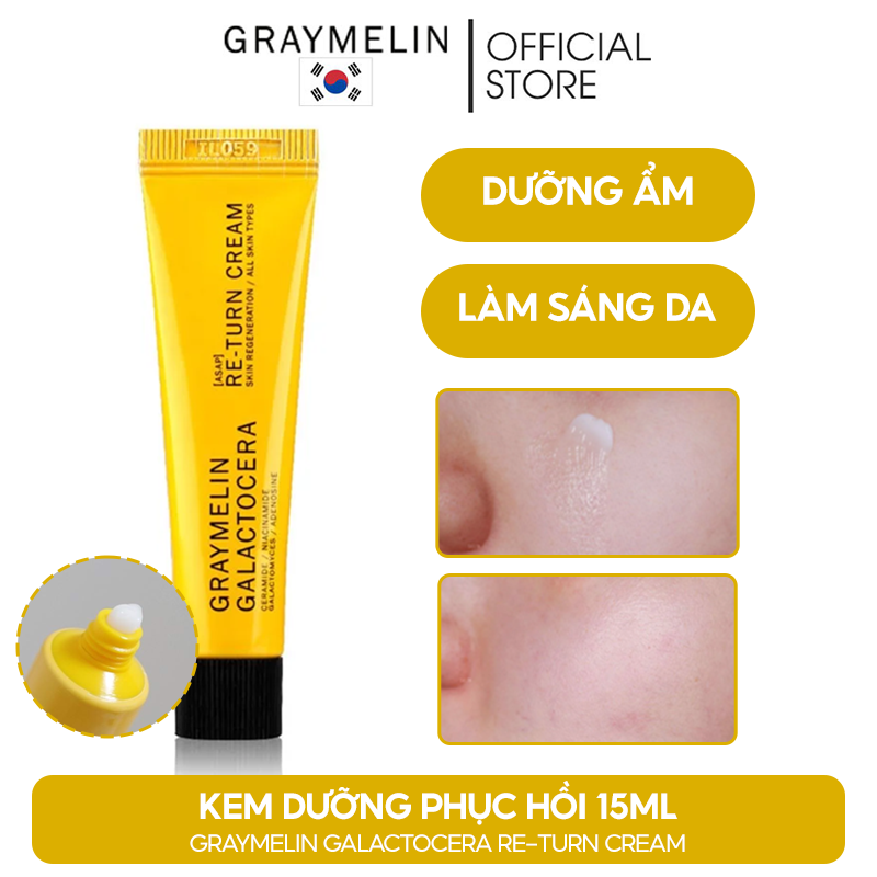 Kem Dưỡng Phục Hồi, Làm Dịu, Làm Sáng Da Graymelin Galactocera Re-turn Cream 15ml