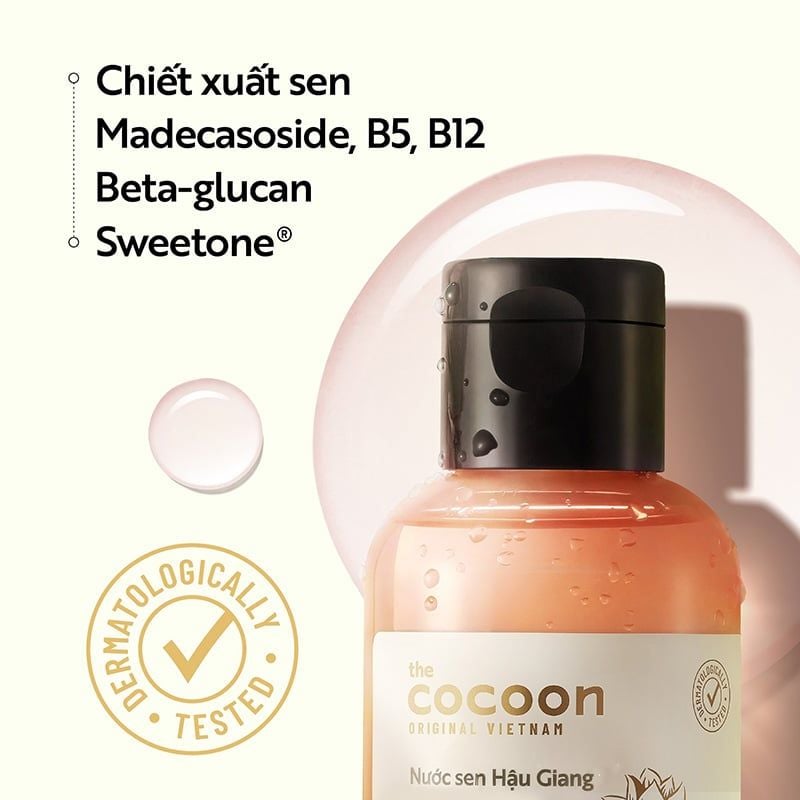 Nước Cân Bằng Sen Hậu Giang Làm Dịu Da Nhạy Cảm Cocoon Hau Giang Lotus Soothing Toner 140ml