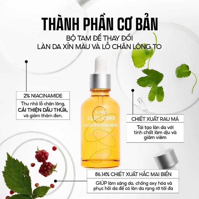 Serum Jumiso Dưỡng Sáng Mờ Thâm All Day Vitamin Brightening And Balancing Facial Serum 30ml