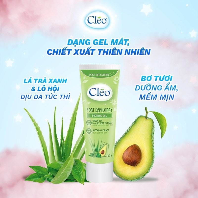 Gel Dưỡng Ẩm, Làm Dịu Da Sau Tẩy Lông CLEO Post Depilatory Soothing Gel 50g