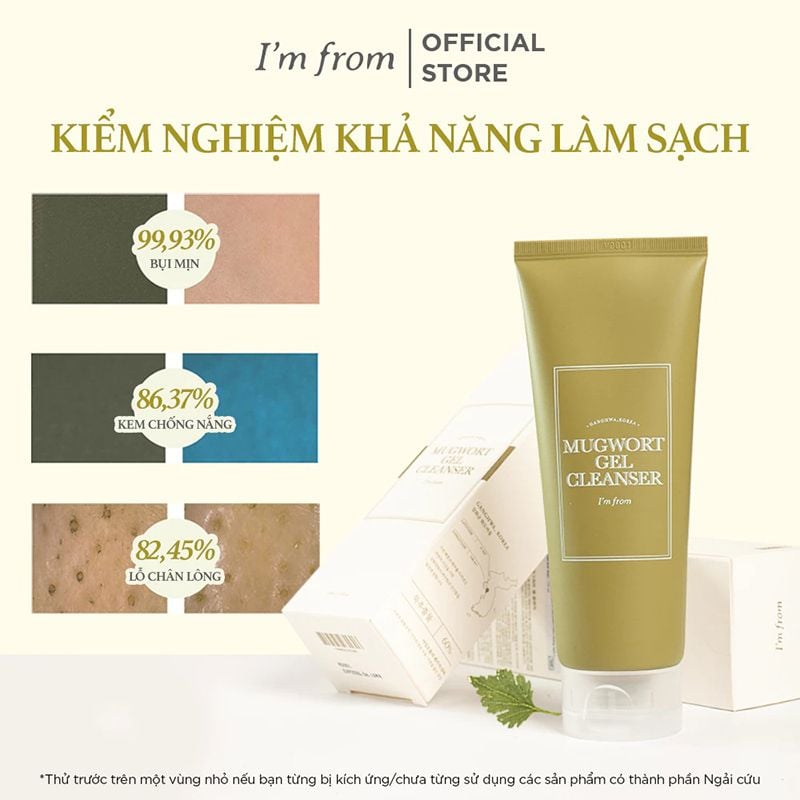 Sữa Rửa Mặt I'm From Sạch Sâu Dịu Nhẹ Chiết Xuất Ngải Cứu Mugwort Gel Cleanser 30ml