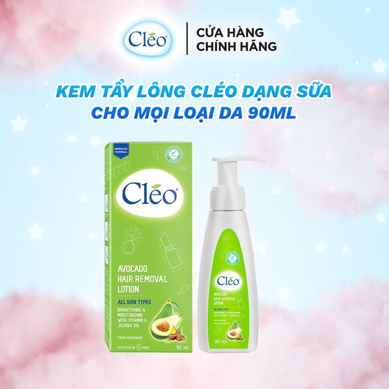 Kem Tẩy Lông Dạng Sữa Cho Mọi Loại Da CLEO Avocado Hair Removal Lotion 90ml