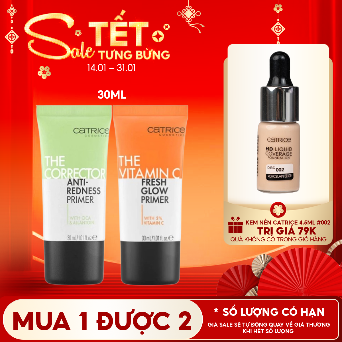 Kem Lót Kiềm Dầu, Dưỡng Ẩm, Làm Đều Màu Da Catrice Primer 30ml