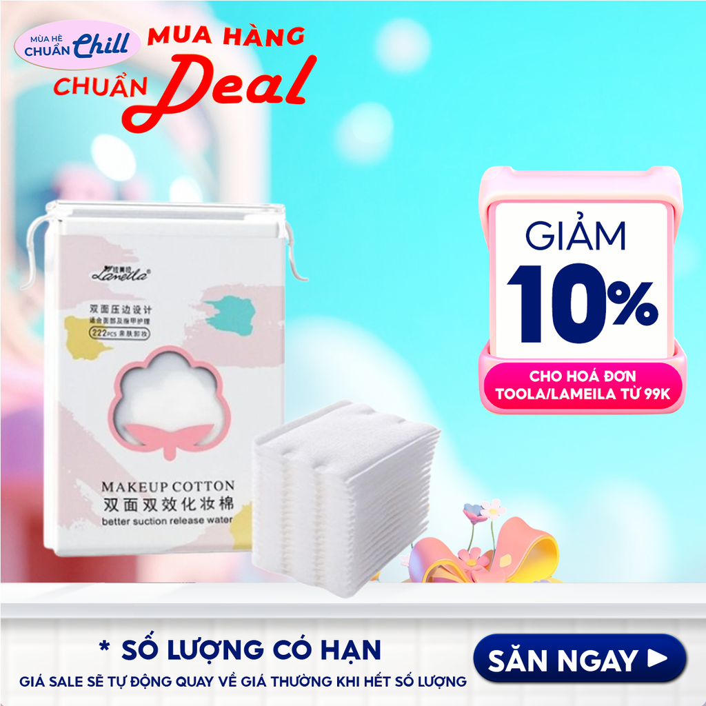 [NHẬP KHẨU] Bông Tẩy Trang LMLTOP Makeup Cotton 3 Lớp Dày Dặn Làm Sạch Da