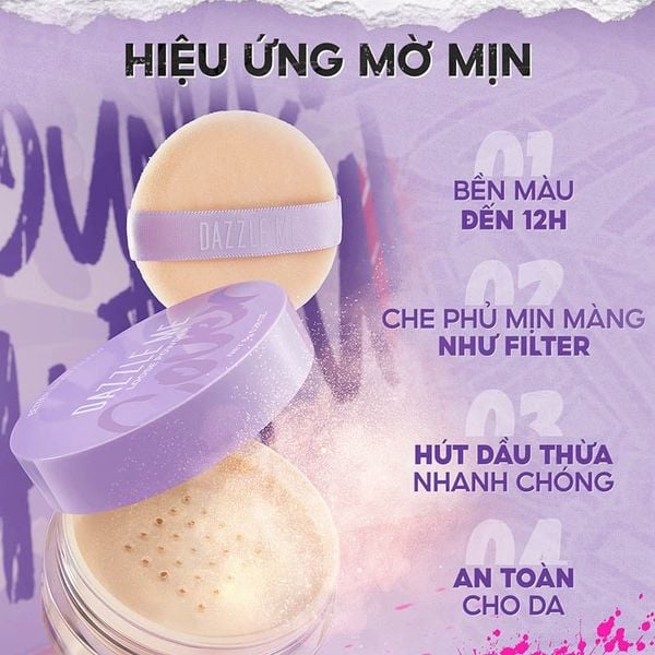  Phấn Phủ DAZZLE ME Dạng Bột Kiềm Dầu Better Than Filter Fixed Loose Powder 8g 