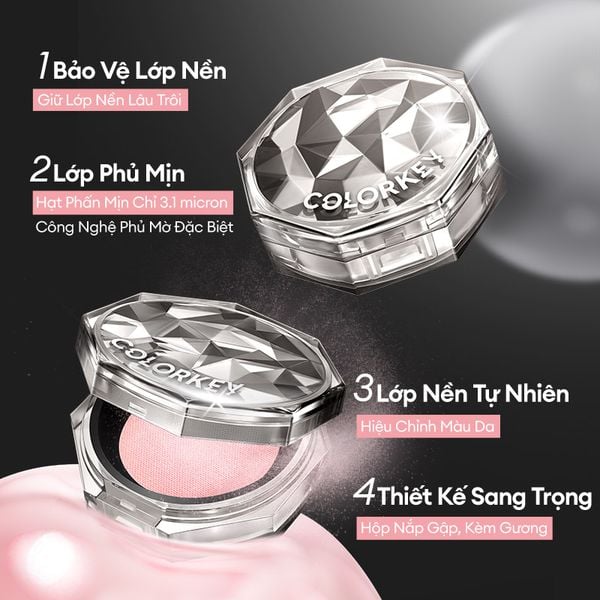  Phấn Phủ Dạng Bột Colorkey Siêu Mịn Lâu Trôi Lasting Naturally-occurring Loose Powder 8g 