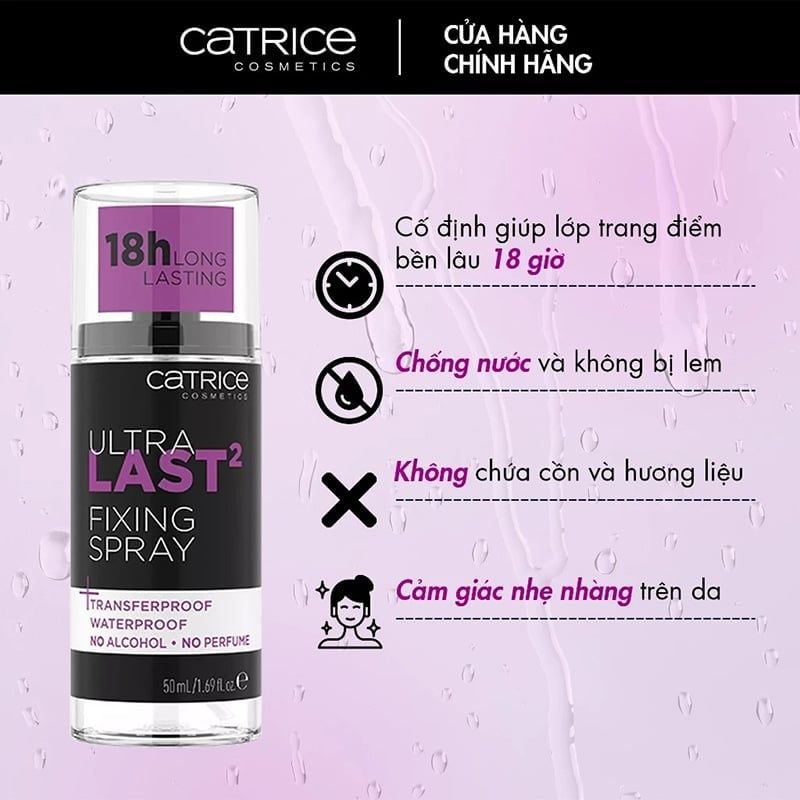 Xịt Khóa Nền Catrice Kiềm Dầu, Giữ Ẩm, Căng Bóng, Lâu Trôi Catrice Fixing Spray 50ml