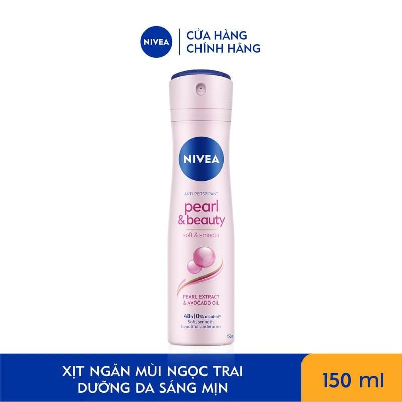 Xịt Ngăn Mùi Nivea Ngọc Trai Anti-Perspirant Spray Pearl & Beauty 150ml
