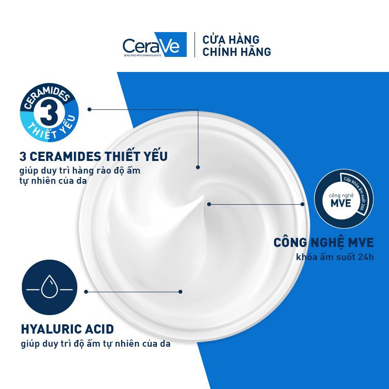 Kem Dưỡng Ẩm Dành Cho Da Khô Cerave Developed With Dermatologists Moisturising Cream