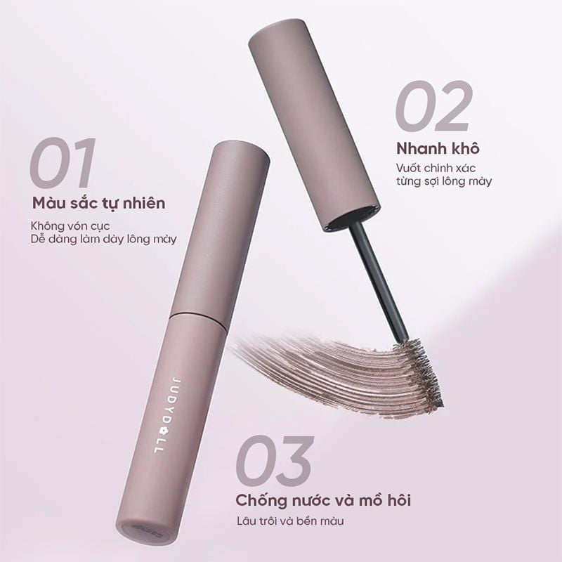 thegioiskinfood.com - Mascara Chân Mày Tự Nhiên, Bền Màu, Lâu Trôi Judydoll Eyebrow Mascara 2.5g