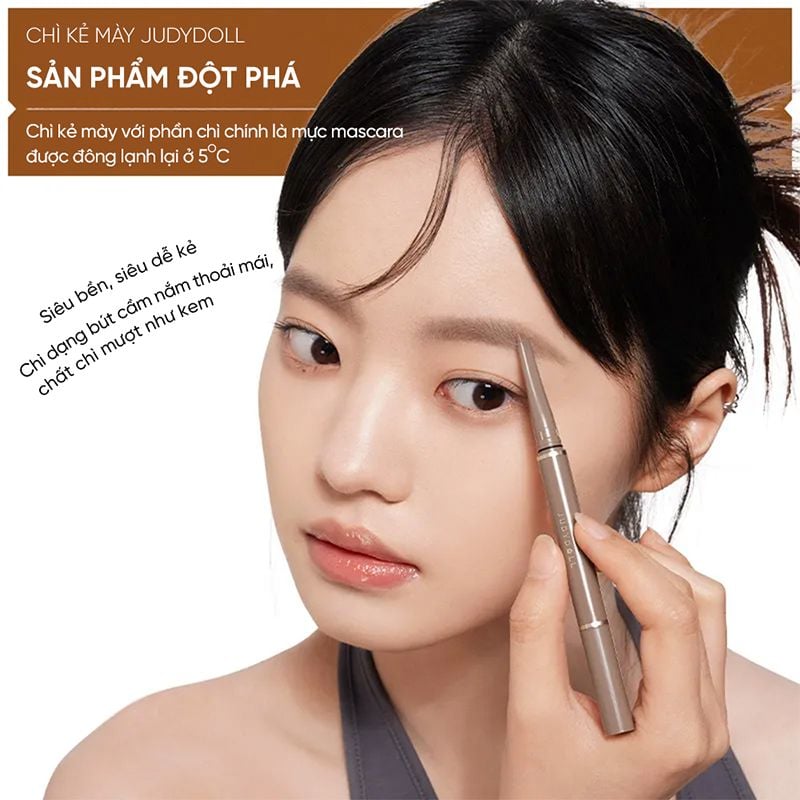 Chì Kẻ Mày Lâu Trôi Judydoll Long-Lasting Eyebrow Gel Pencil 0.15g