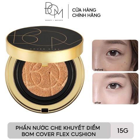 Phấn Nước  B.O.M Trang Điểm Che Phủ Tốt, Khuyết Điểm, Lâu Trôi Cover Flex Cushion SPF50+/ PA+++ 15g