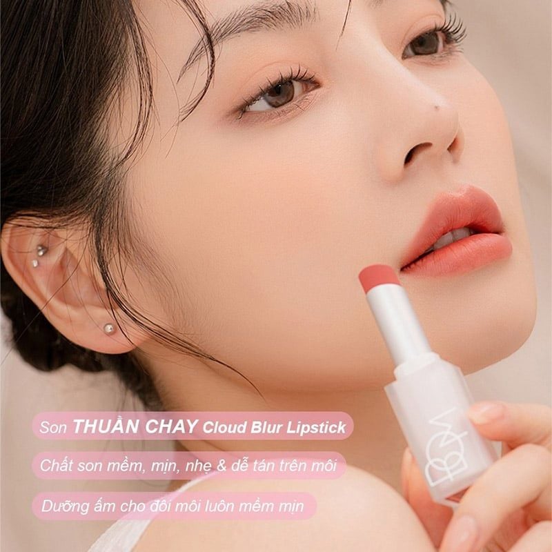 Son Thỏi Thuần Chay Mịn Lì B.O.M Cloud Blur Lipstick 3.3g