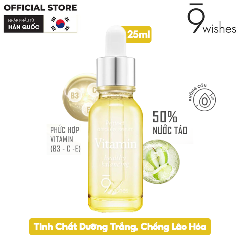 Serum 9 Wishes Tinh Chất Dưỡng Trắng, Chống Lão Hóa 9 Wishes Vitamin Healthy Balancing Ampule Serum 25ml