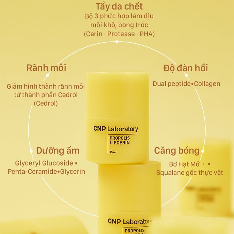 Dưỡng Môi CNP Laboratory Keo Ong, Cấp Ẩm Môi Propolis Lipcerin 15ml