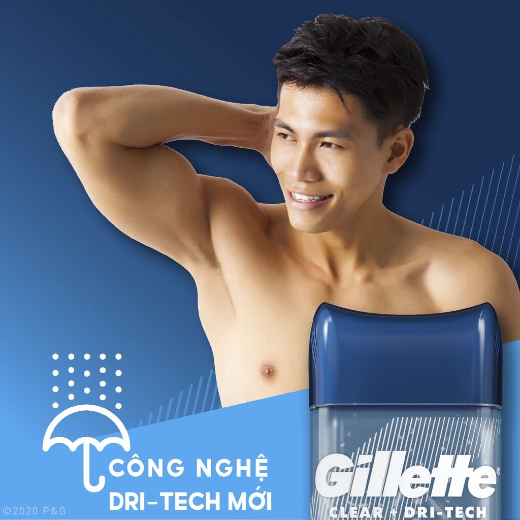 Lăn Khử Mùi Hỗ Trợ Giảm Tiết Mồ Hôi Dạng Gel Gillette Clear + Dri-Tech Anti-Perspirant 107g (Che tên sản phẩm khi giao hàng)