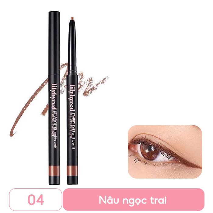 Chì Kẻ Mắt Siêu Mảnh, Lâu Trôi Lilybyred Starry Eyes am9 to pm9 Slim Gel Eyeliner