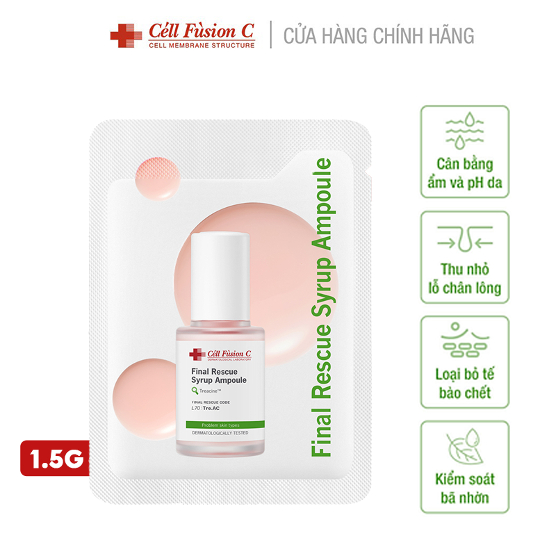 [Sample 1.5g] Tinh Chất Chăm Sóc Chuyên Biệt Dành Cho Da Dầu Mụn Cell Fusion C Final Rescue Syrup Ampoule