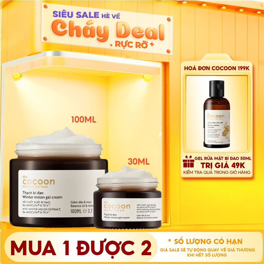 Kem Dưỡng Ẩm Cocoon Hỗ Trợ Ngừa Mụn Dạng Thạch Từ Bí Đao Winter Melon Gel Cream