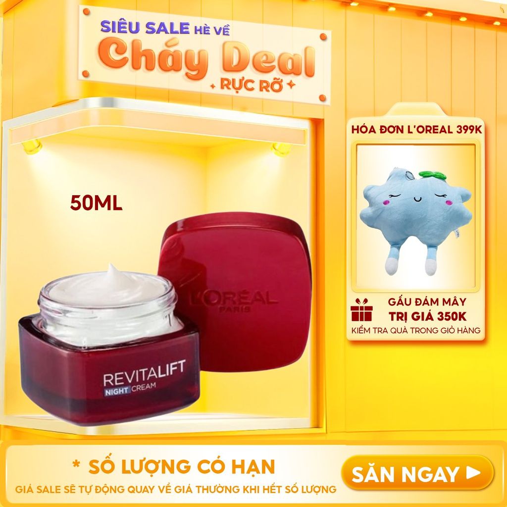 Kem Dưỡng L'Oreal Ngừa Lão Hòa Ban Đêm Revitalift Moisturizing Cream Night 50ml