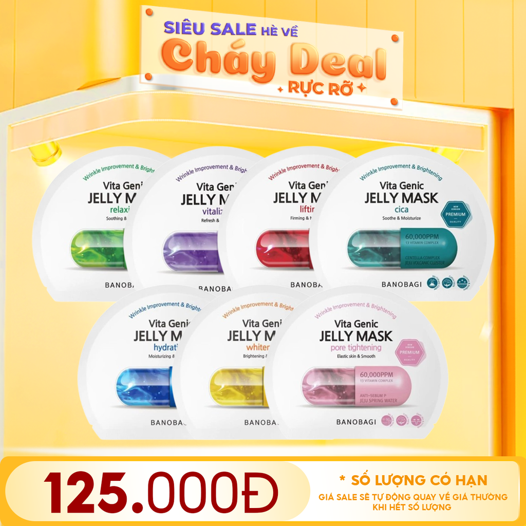 Combo Banobagi 7 Mask: Mặt Nạ Banobagi Dưỡng Da Chuyên Sâu Vita Genic Jelly Mask 30g