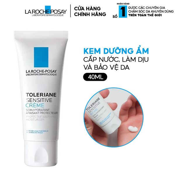  Kem Dưỡng Ẩm La Roche-Posay Cấp Nước, Làm Dịu Và Bảo Vệ Da  Toleriane Sensitive Creme 40ml 