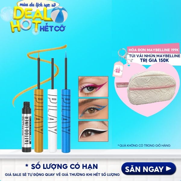 Kẻ Mắt Nước 6 Màu Bền Màu Lâu Trôi Maybelline Tattoo Liner Play 2.1ml