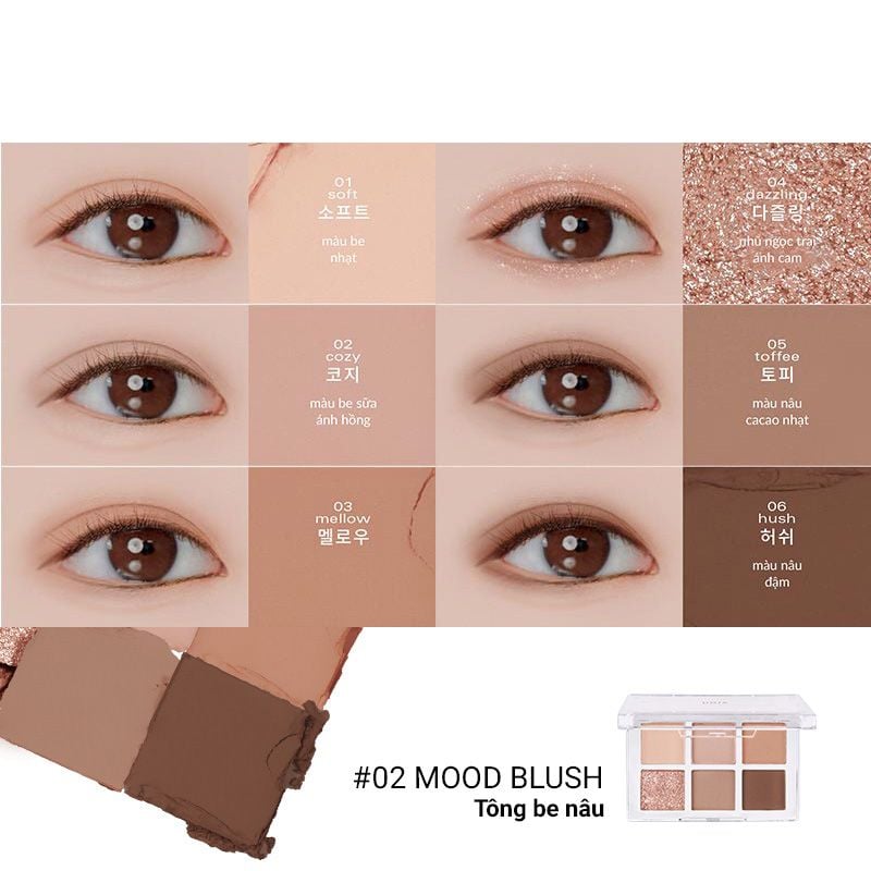 Bảng Phấn Mắt 6 Ô Siêu Xinh Bbia Ready To Wear Eye Palette 5g