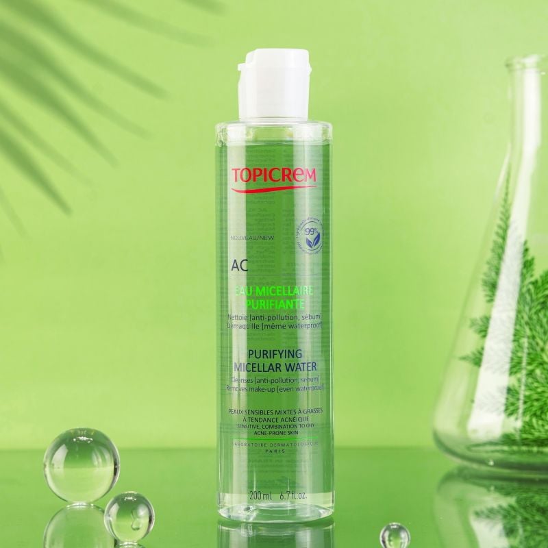 Nước Tẩy Trang Topicrem Làm Sạch Sâu, Dành Cho Da Hỗn Hợp Dầu, Mụn AC Purifying Micellar Water 200ml