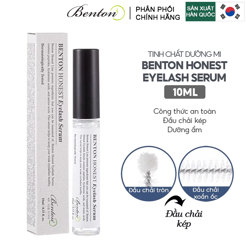 Serum Benton Dưỡng Mi Chăm Sóc Chuyên Sâu Cho Lông Mi Yếu Honest Eyelash Serum 10ml