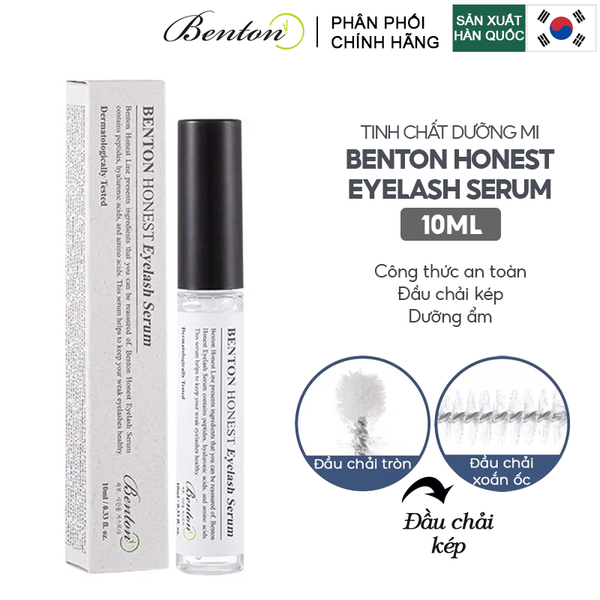 Serum Benton Dưỡng Mi Chăm Sóc Chuyên Sâu Cho Lông Mi Yếu Benton Honest Eyelash Serum 10ml